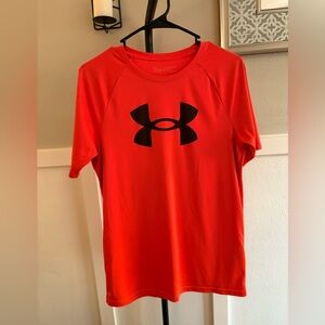 Under Armour Red HeatGear Short Sleeve Performance T-Shirt | Athletic Tee YXL